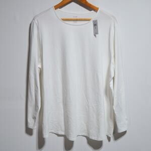 j. jill Pure Jill Long Sleeve Shirttail Tee White Size 2X NWT